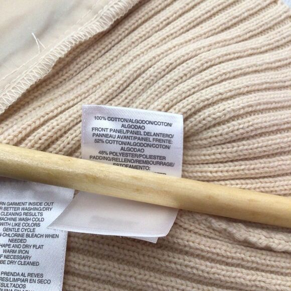 ANN Klein nude cotton quilted zip-up sleeveless vest large Ecru - Picture 5 of 15